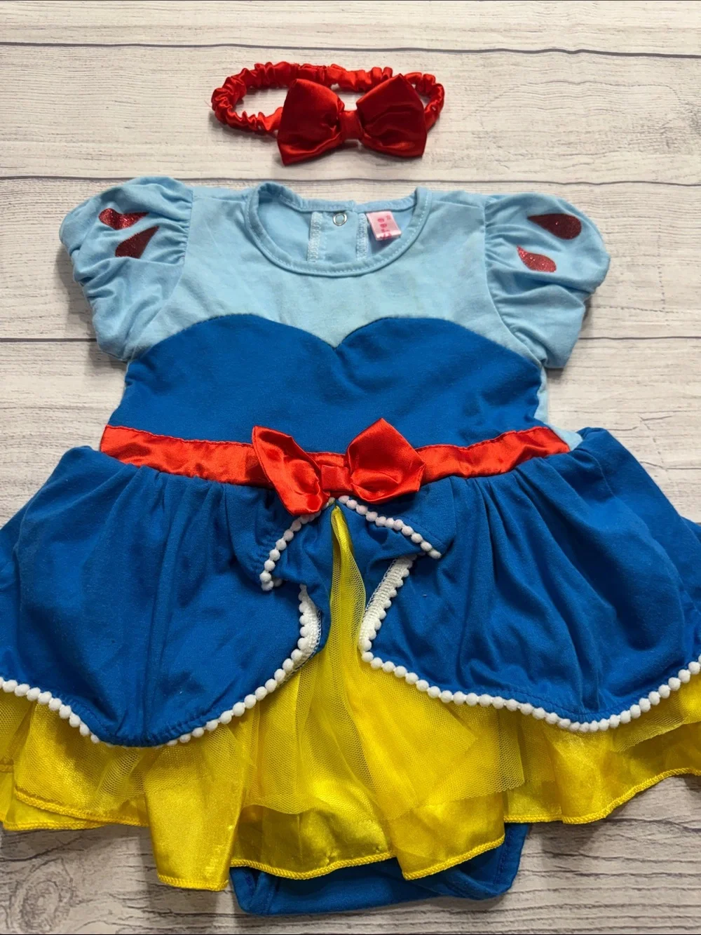 Baby Girls Blue and Yellow Princess Costume Romper Dress